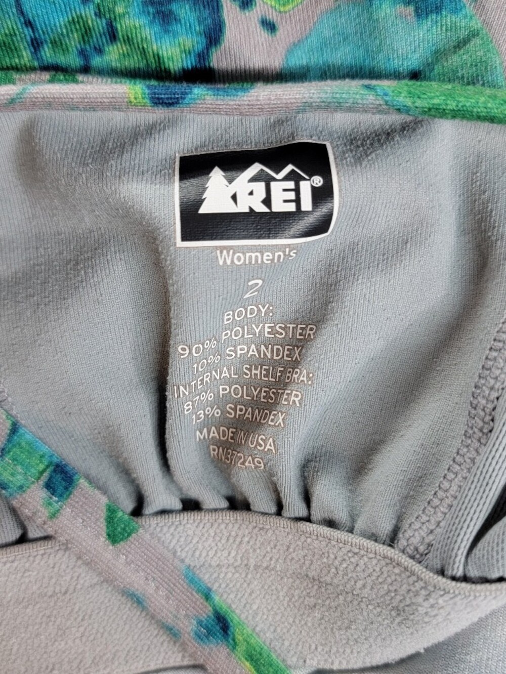 REI Floral Racerback Tank Top With Built In Bra - Picture 3 of 7